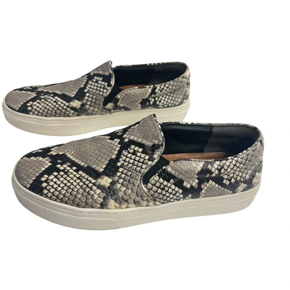Tory Burch‎ Women Slip On Sneaker Grey Snakeskin Embossed Leather 8M